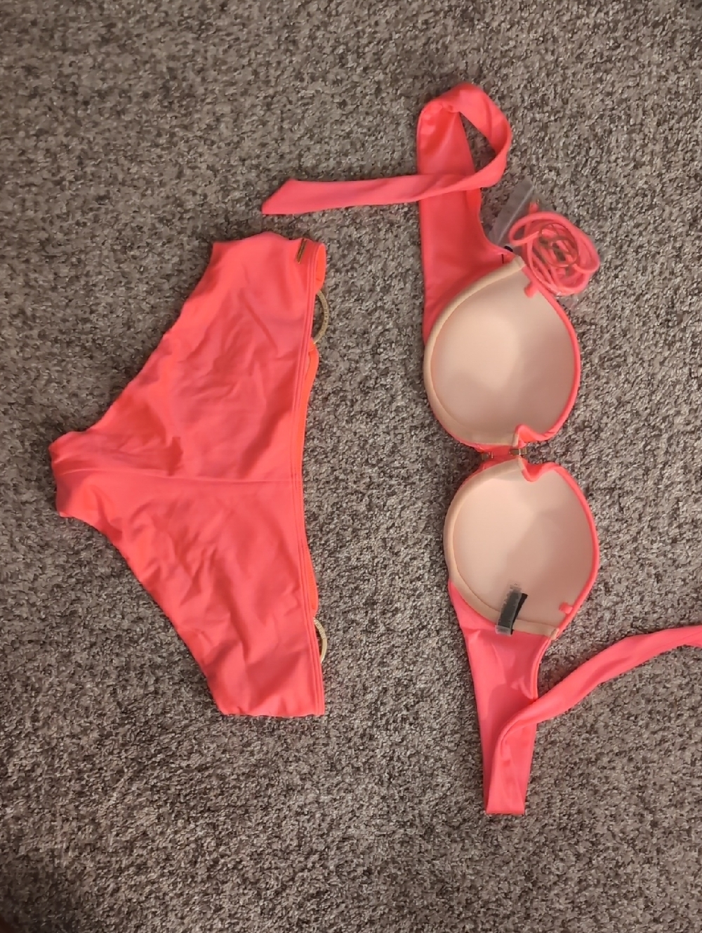 Victoria's Secret Coral Bikini top & Cheeky Hipkini bottom, NWT - Picture 5 of 7